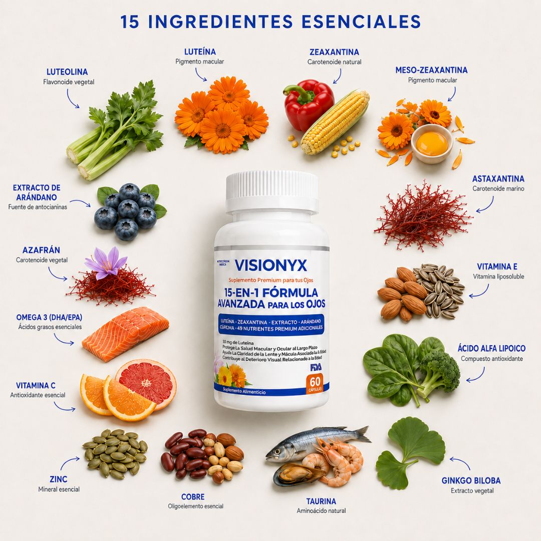 VISIONYX | Fórmula Avanzada 15 En 1 Para La Salud Visual