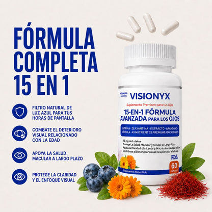VISIONYX | Fórmula Avanzada 15 En 1 Para La Salud Visual
